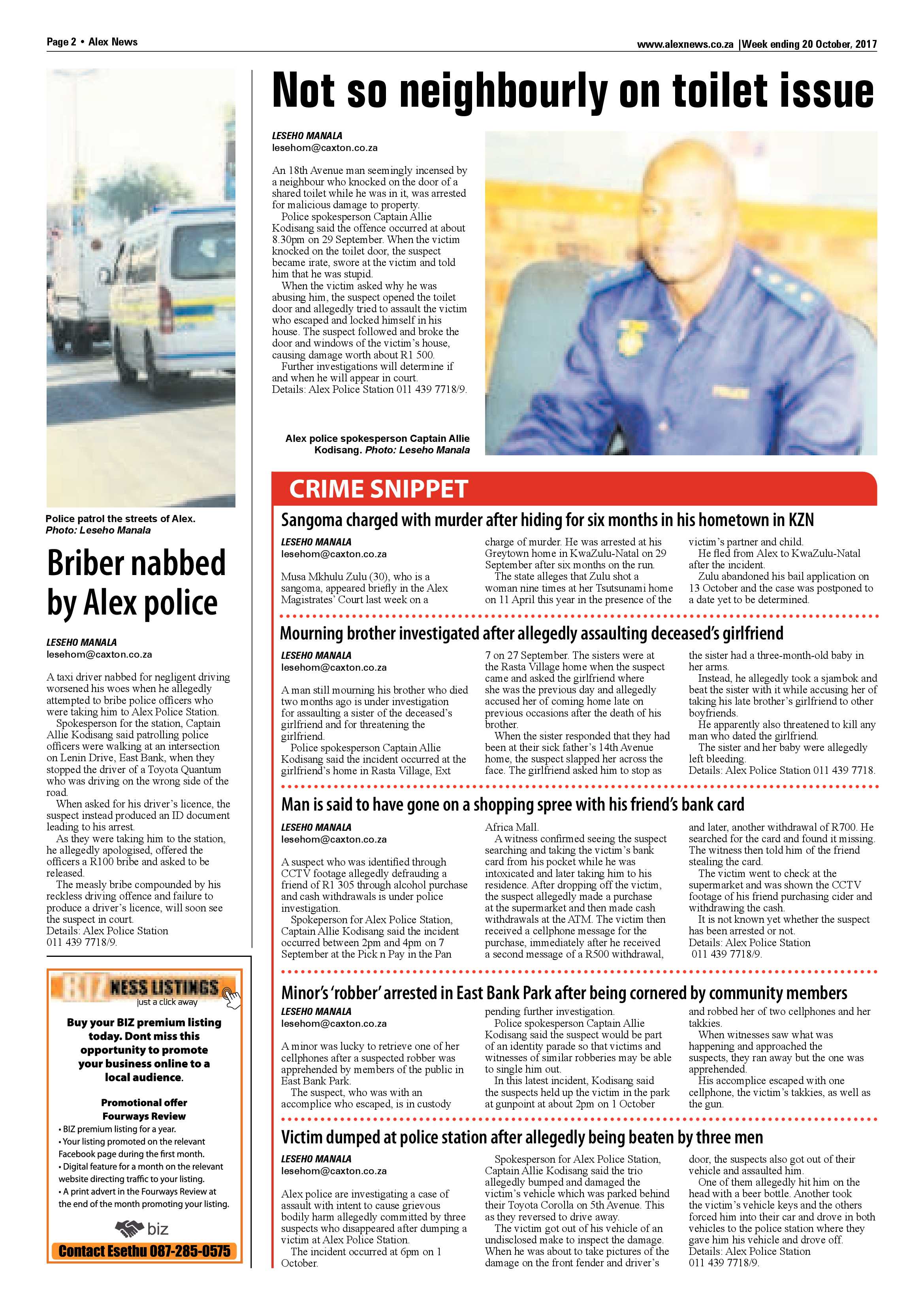 Alex News 20 October 2017 page 2