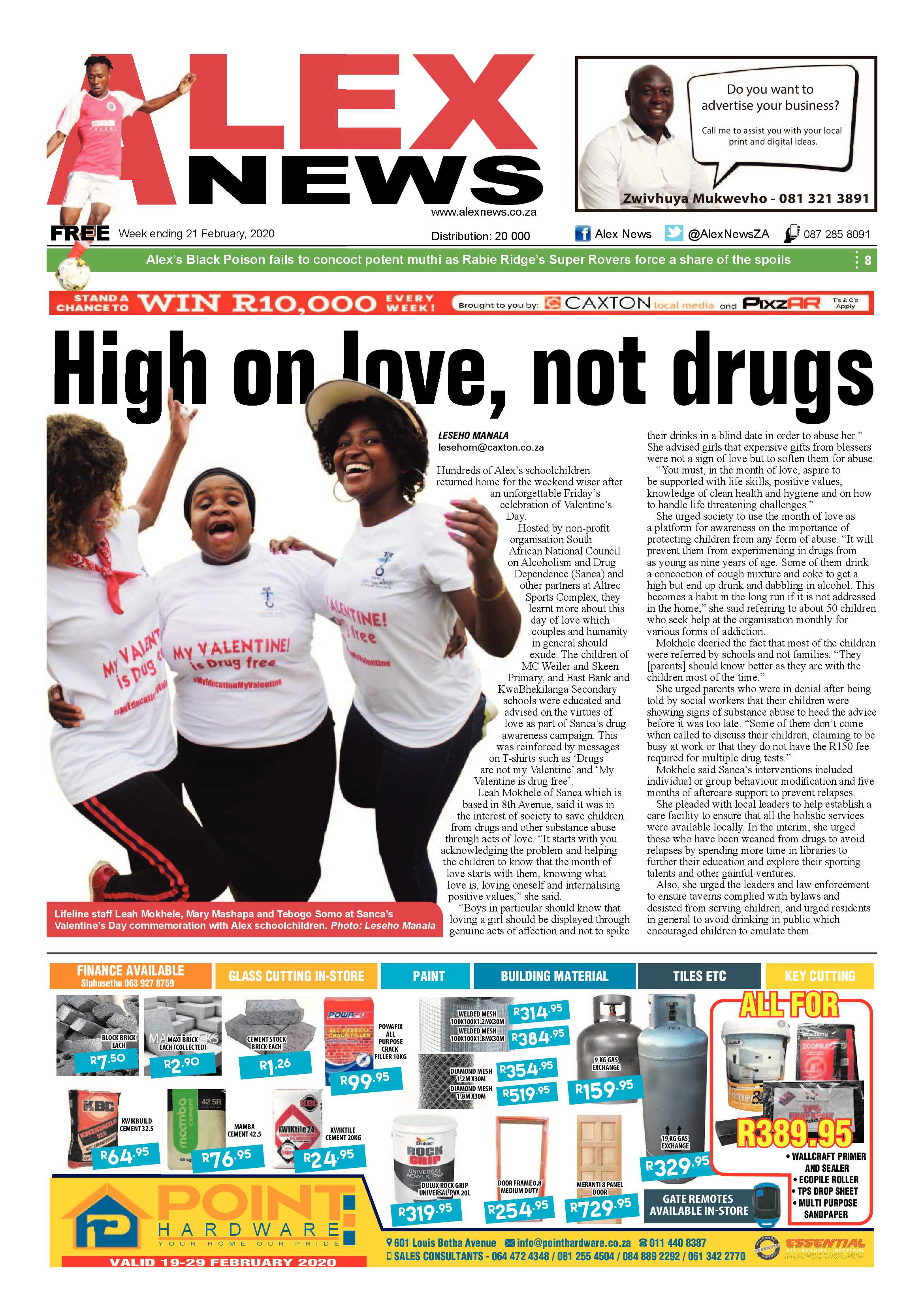 Alex News 21 February 2020 page 1