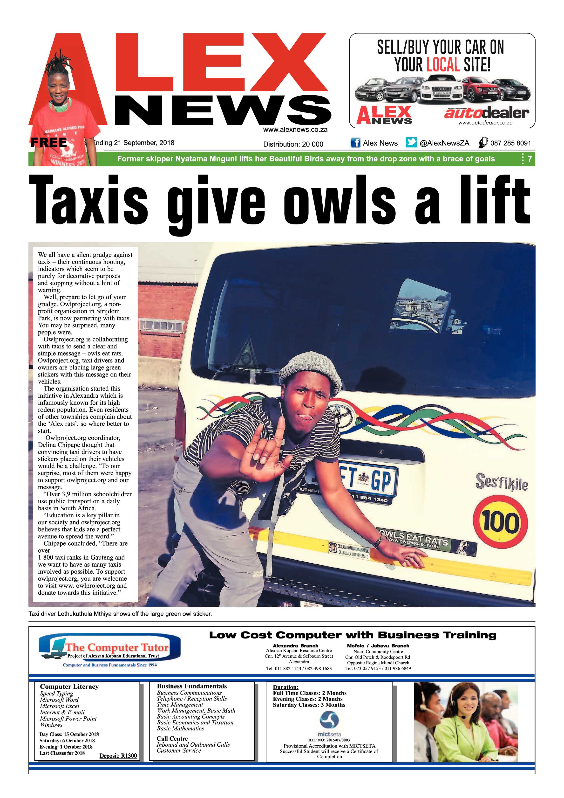 Alex News 21 September, 2018 page 1