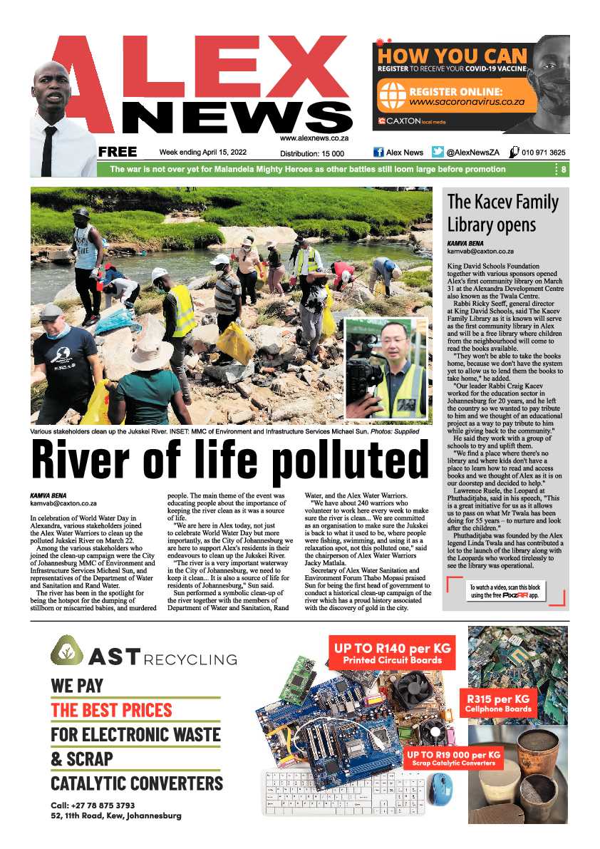 Alex News 15 April 2022 page 1