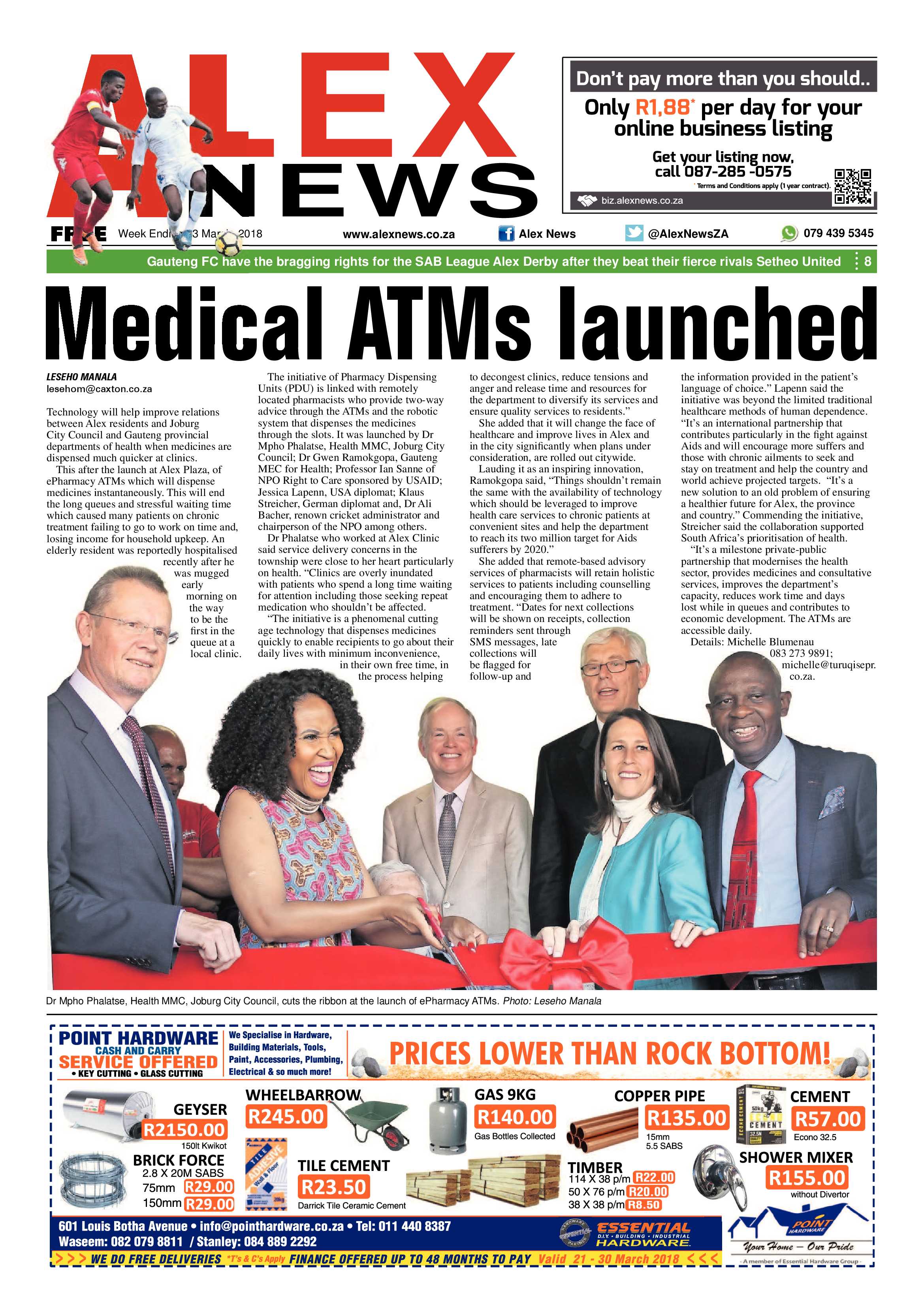 Alex News 23 March 2018 page 1