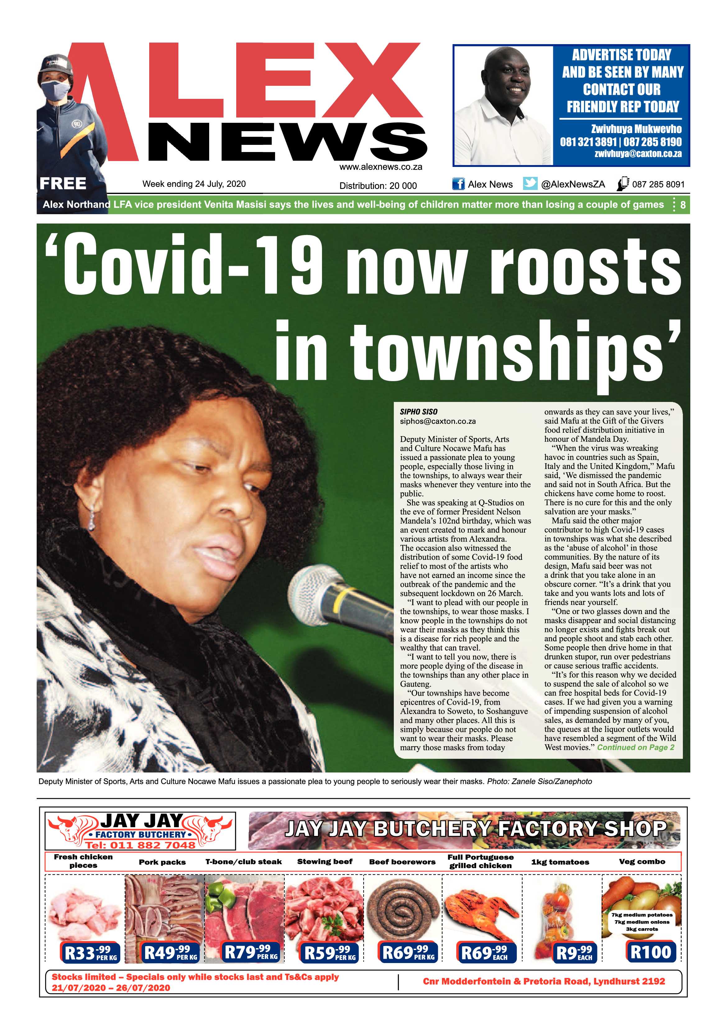 Alex News 24 July 2020 page 1