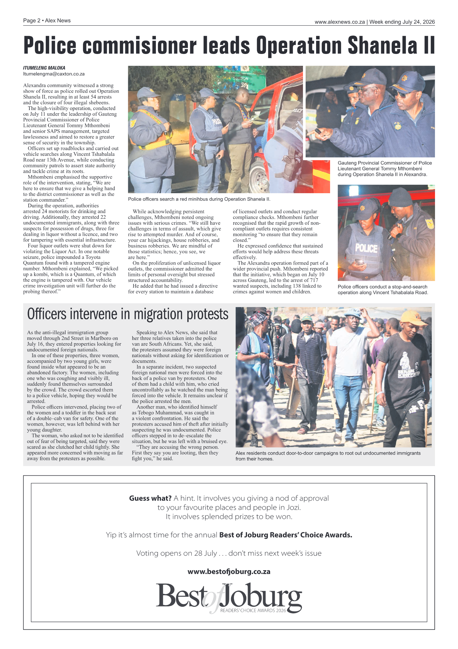 Alex News 24 July 2026 page 2