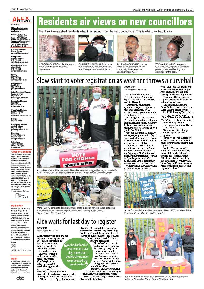 Alex News 24 September 2021 page 4