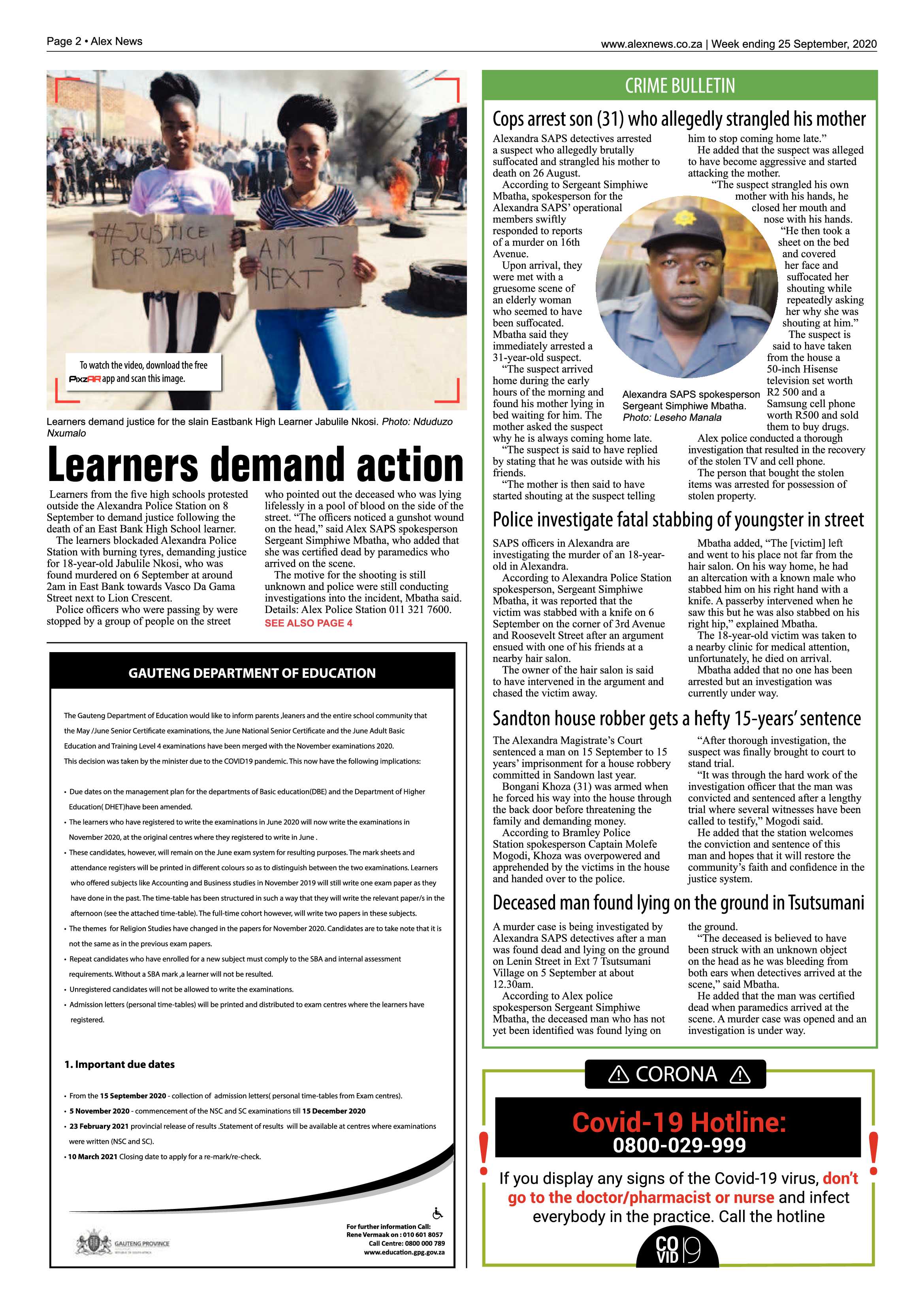 Alex News 25 September 2020 page 2