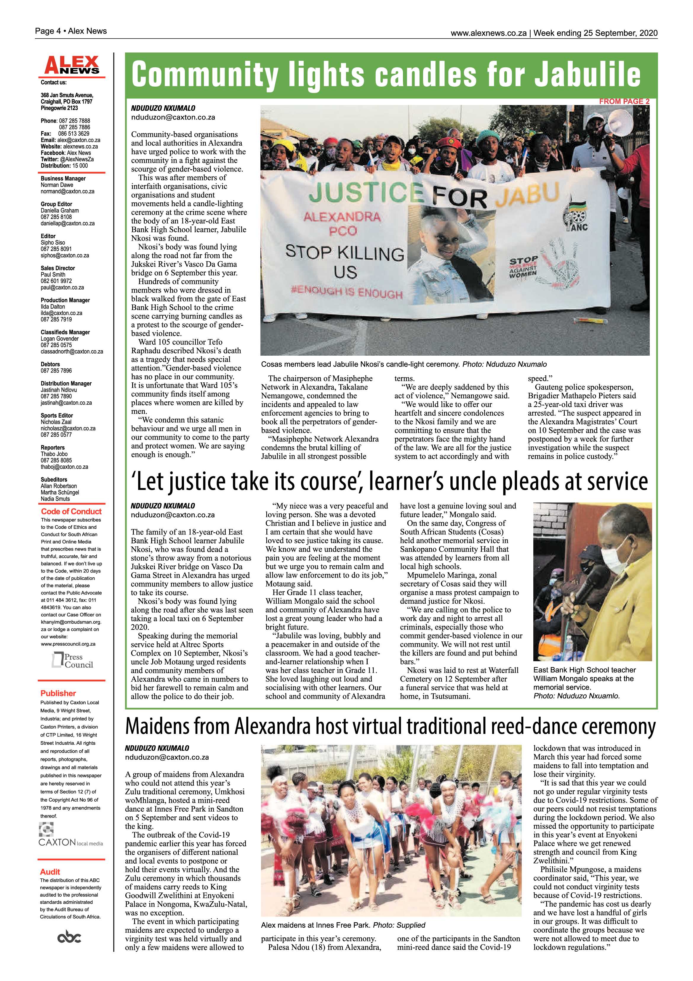 Alex News 25 September 2020 page 4