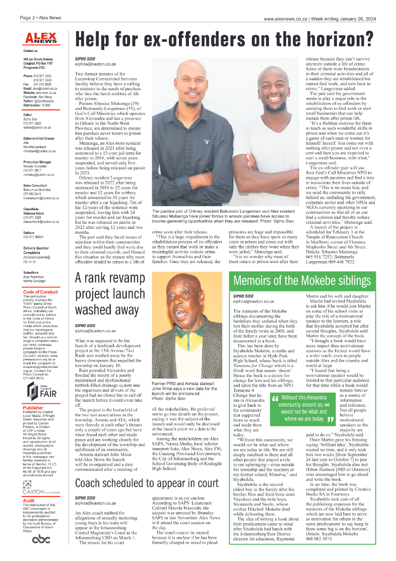 Alex News 26 January 2024 page 2