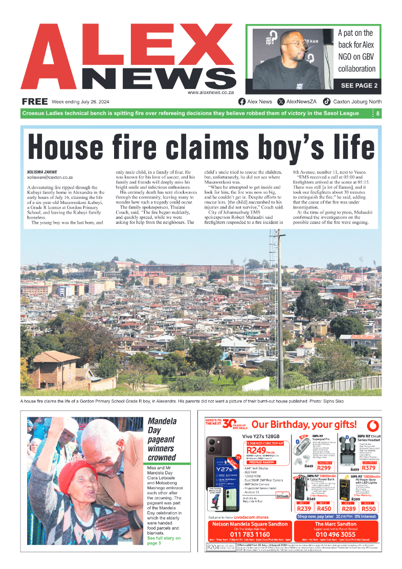 Alex News 26 July 2024 page 1