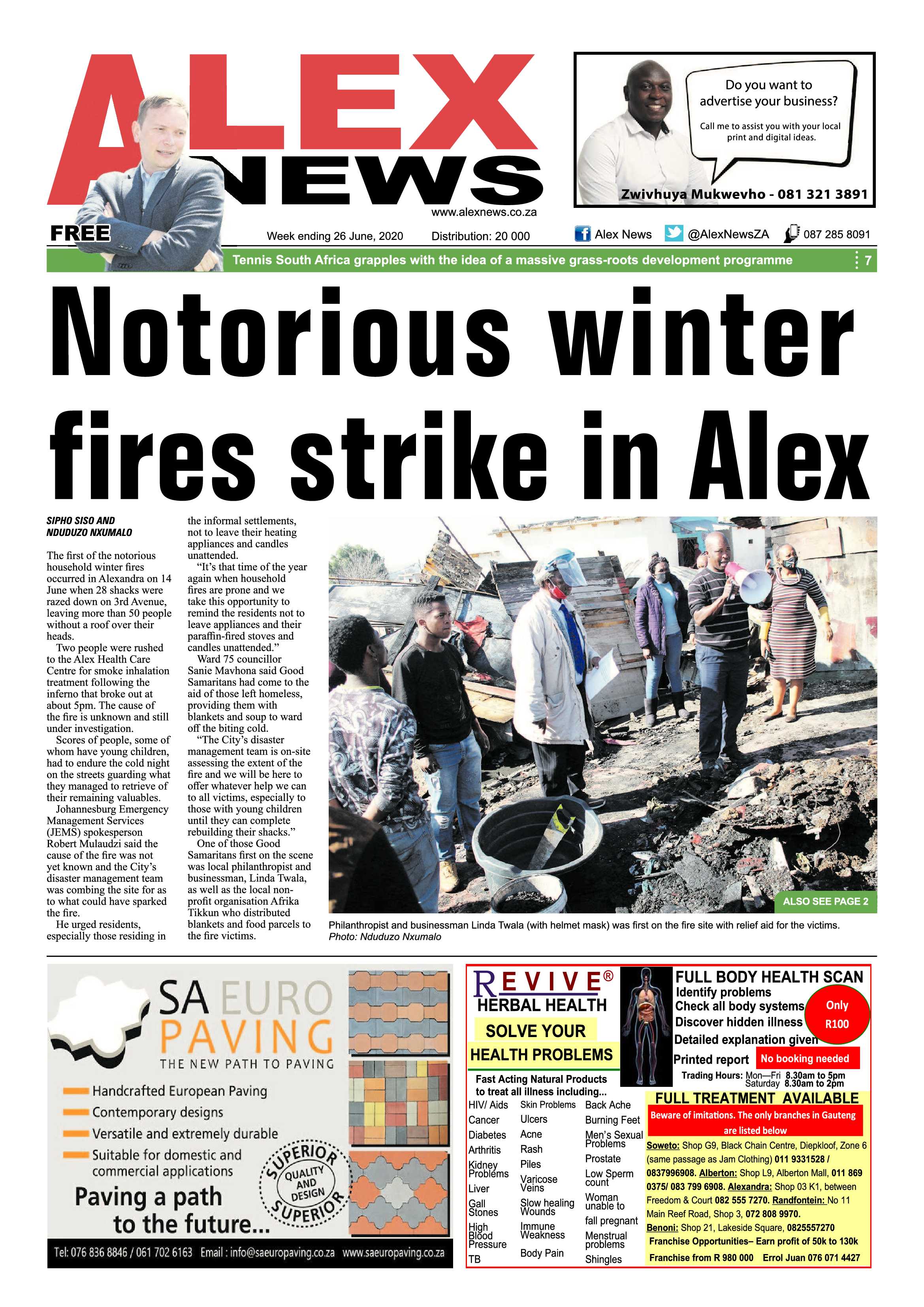 Alex News 26 June 2020 page 1