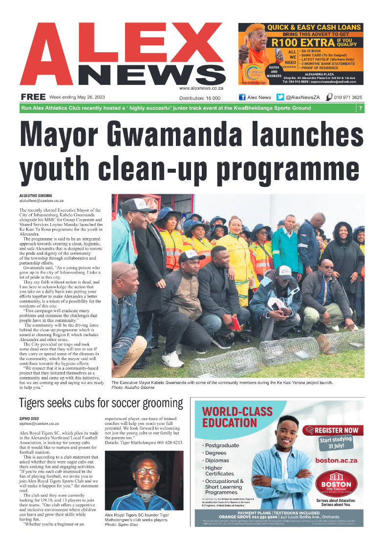 Alex News 26 May 2023 page 1