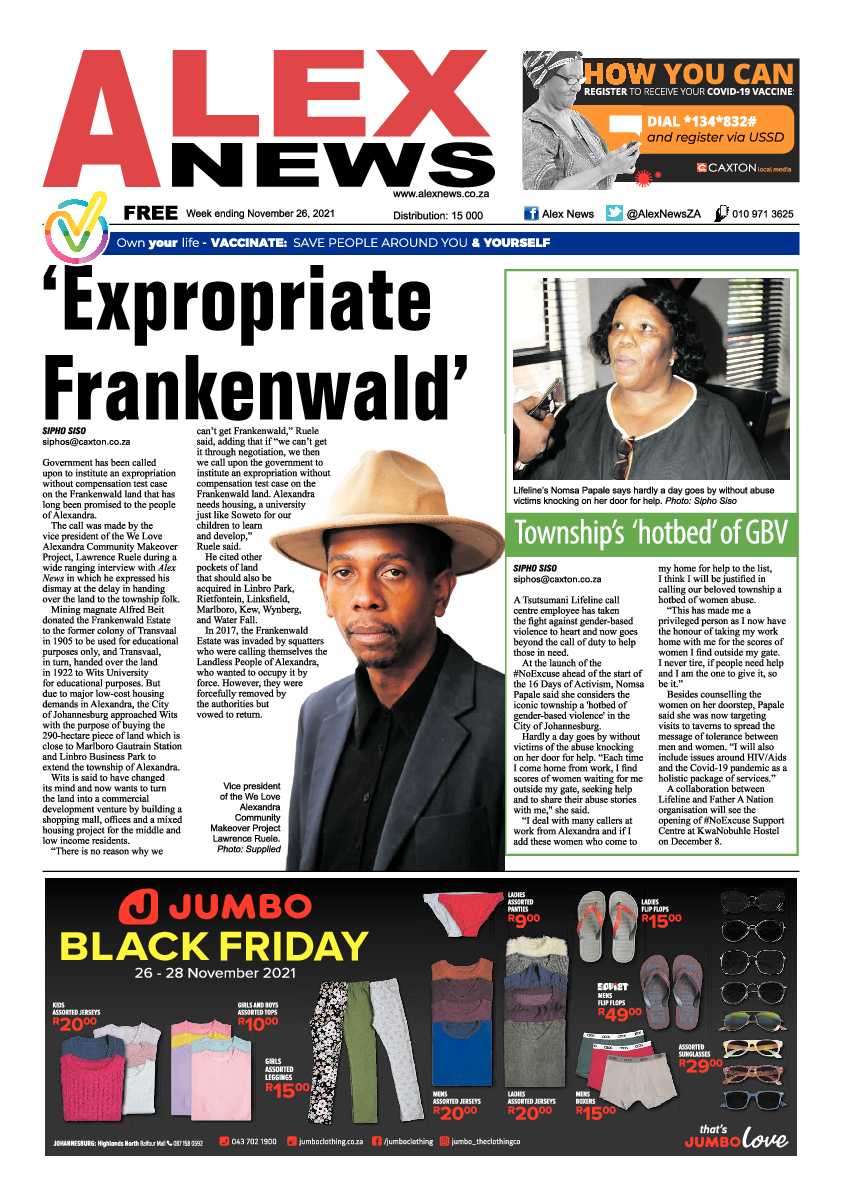 Alex News 26 November 2021 page 1