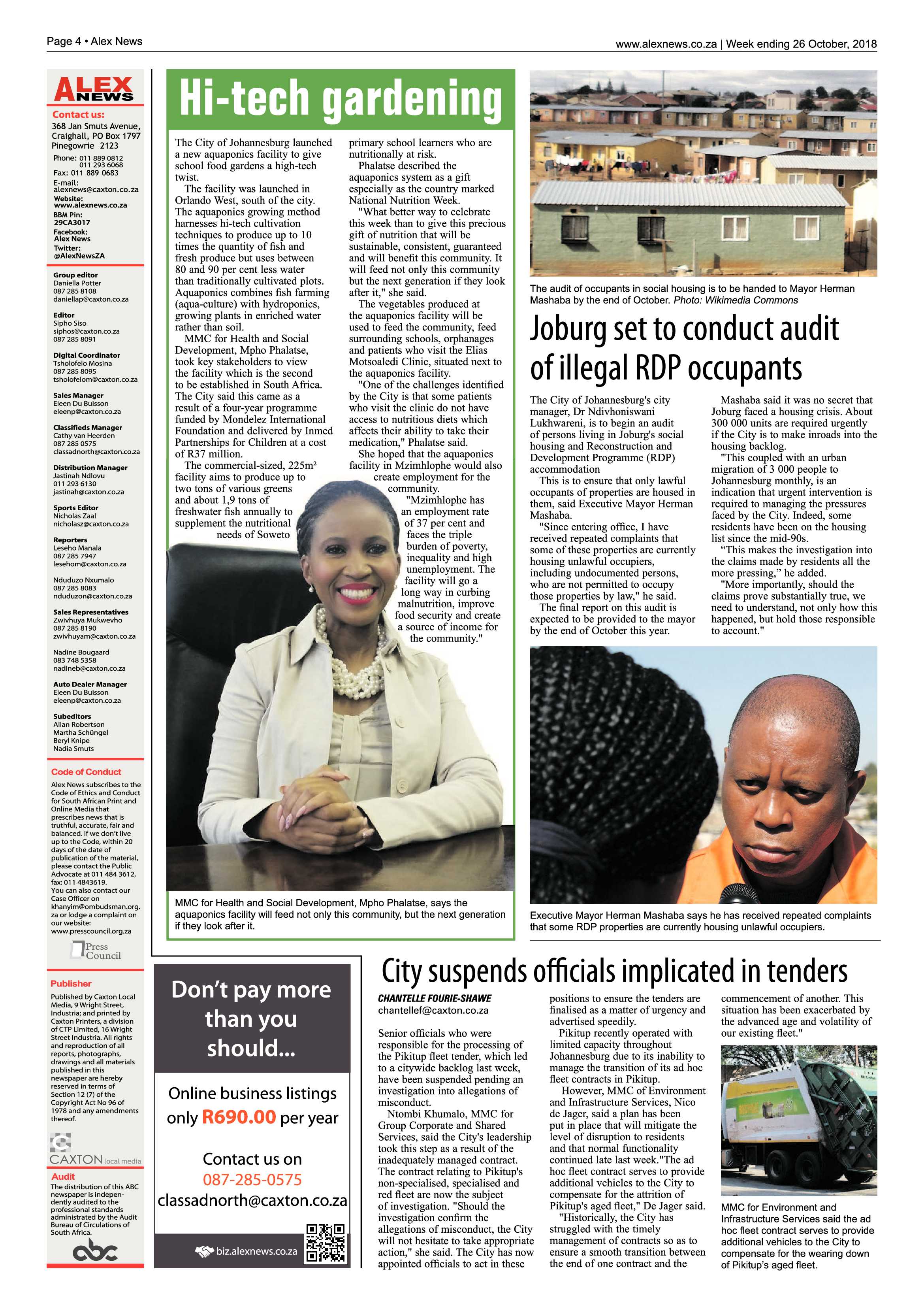 Alex News 26 October, 2018 page 4