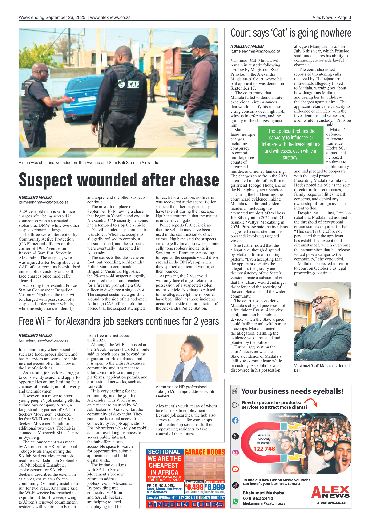 Alex News 26 September 2025 page 3