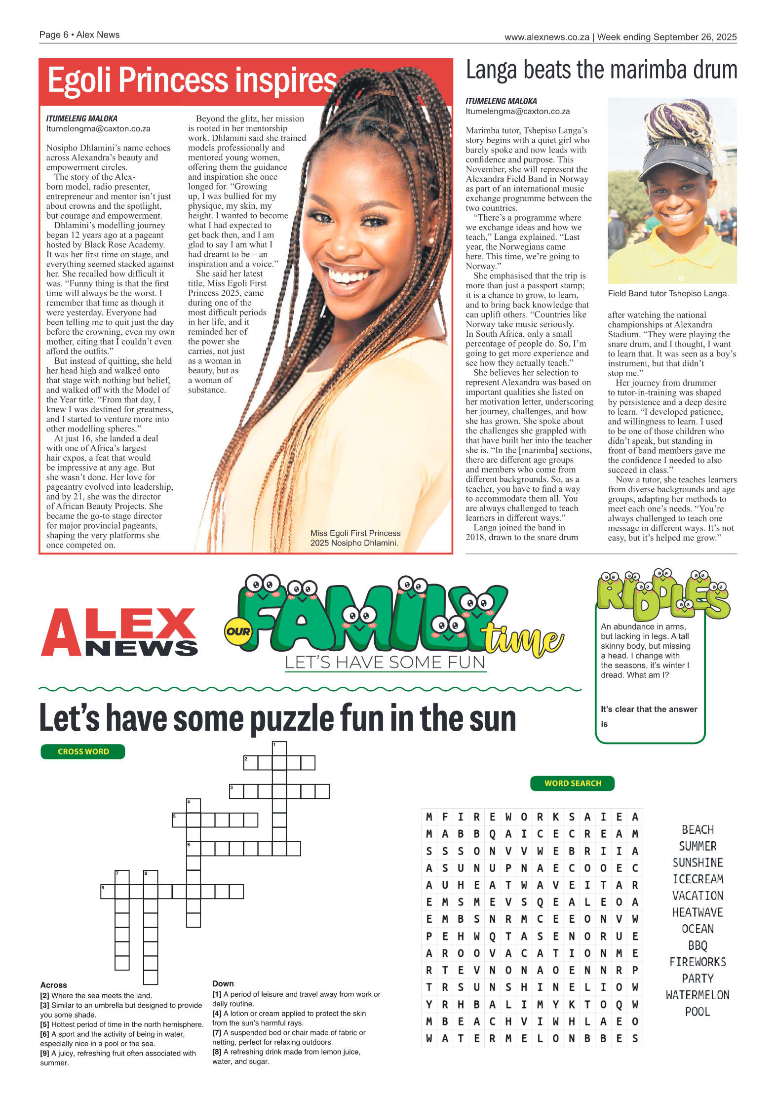 Alex News 26 September 2025 page 6