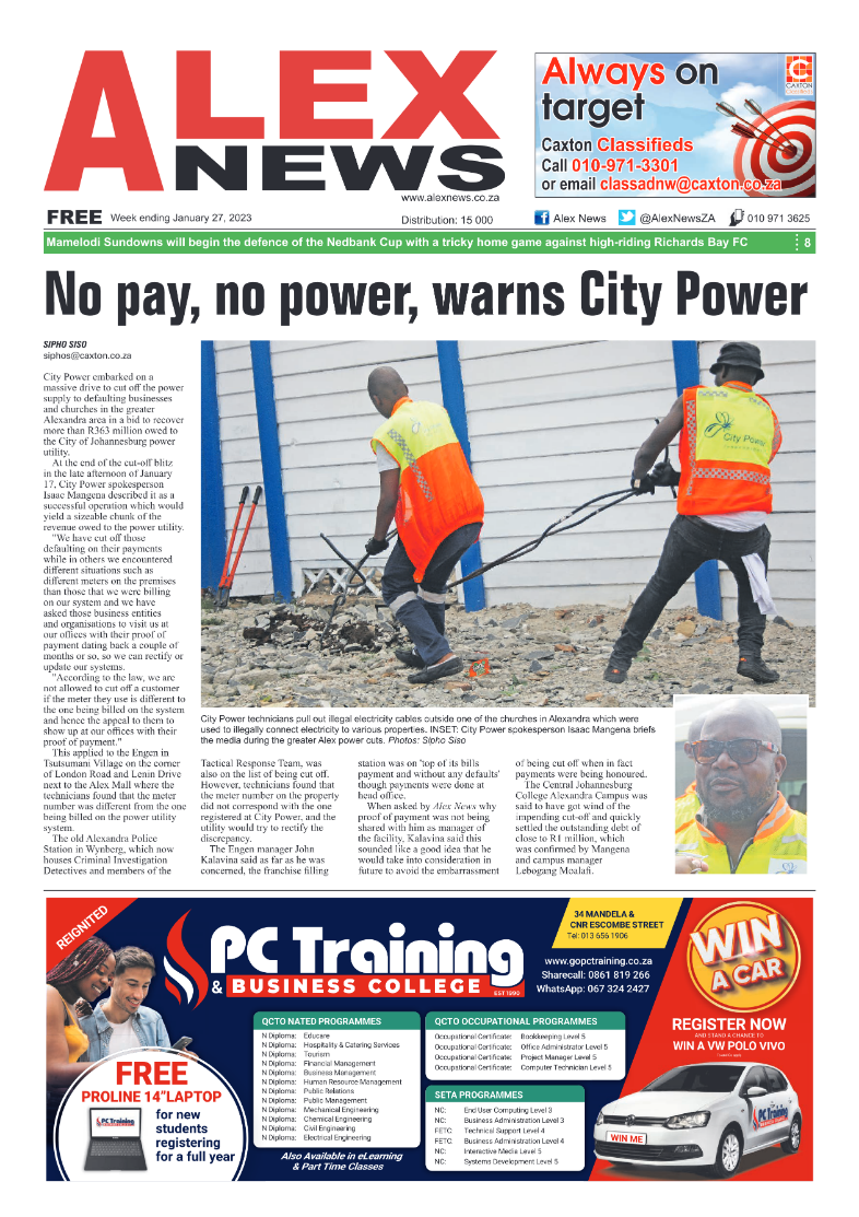 Alex News 27 Jan 2023 page 1