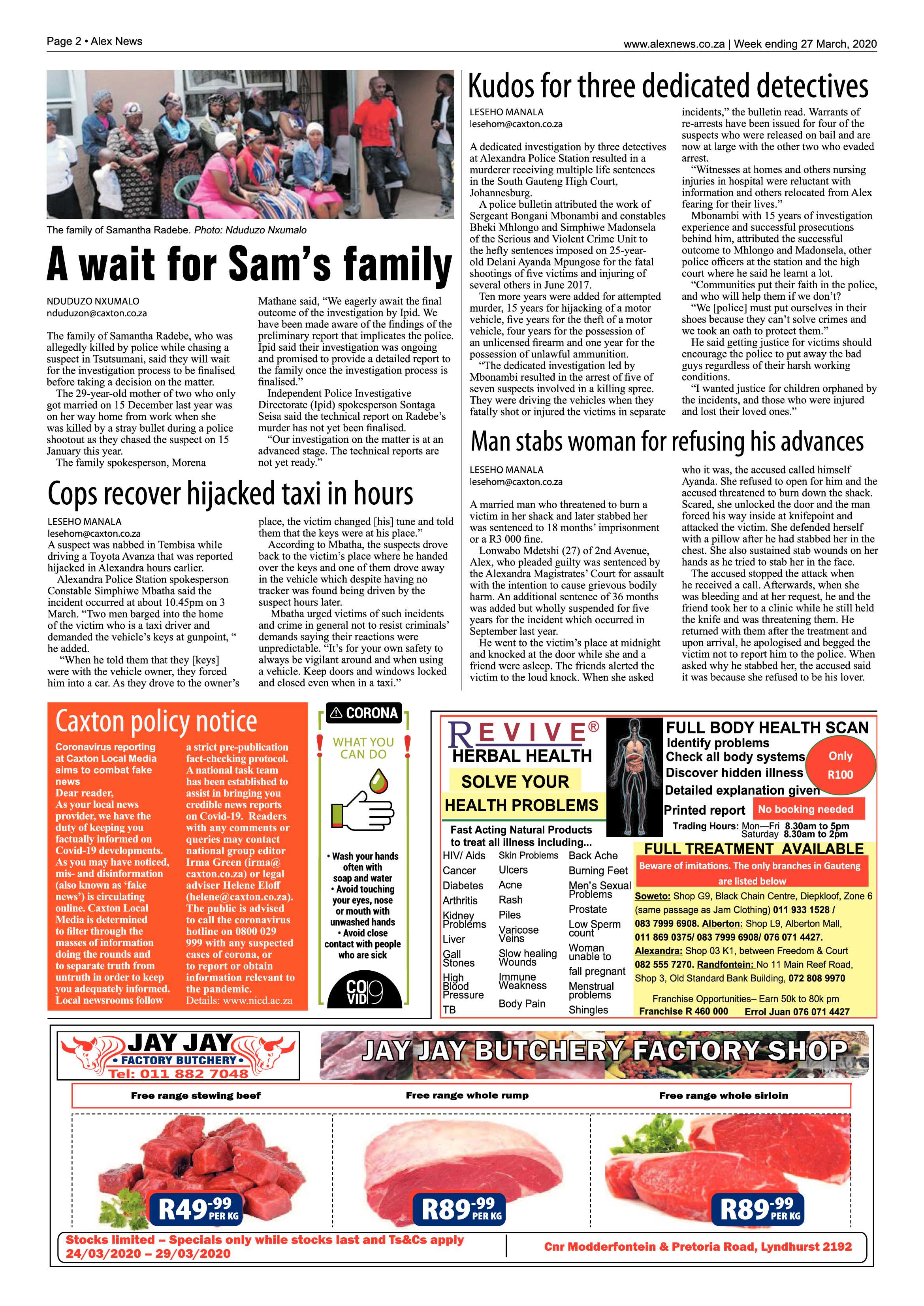 Alex News 27 March 2020 page 2