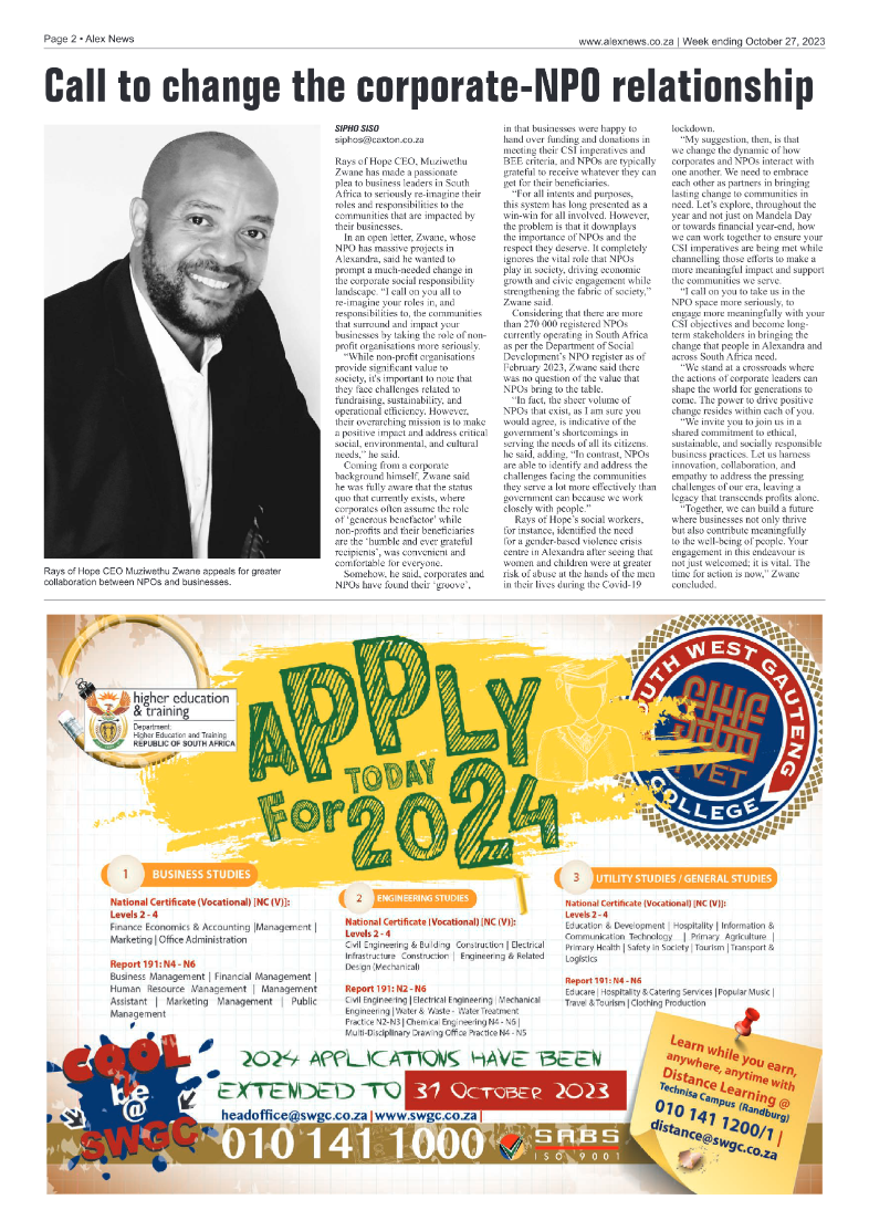 Alex News 27 October 2023 page 2