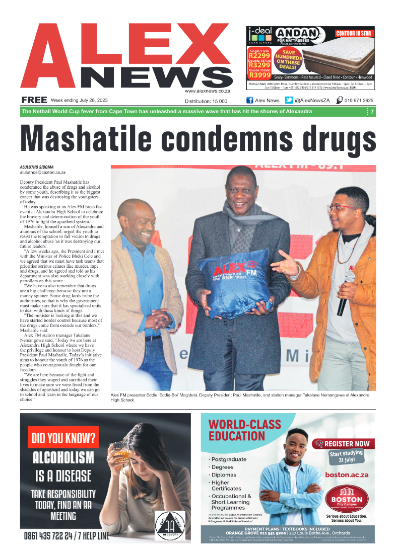 Alex News 28 July 2023 page 1