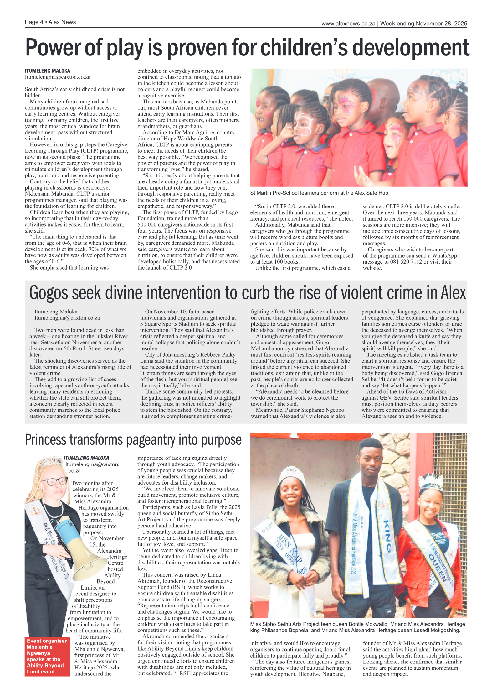 Alex News 28 November 2025 page 4