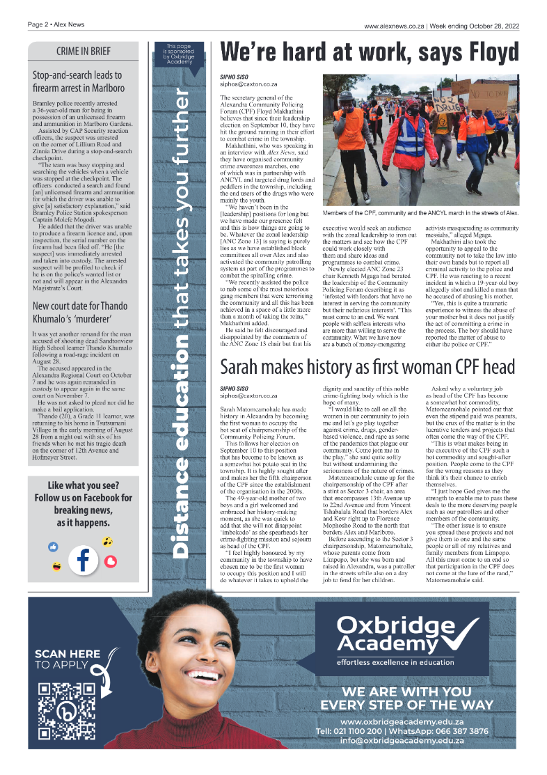 Alex News 28 October 2022 page 2
