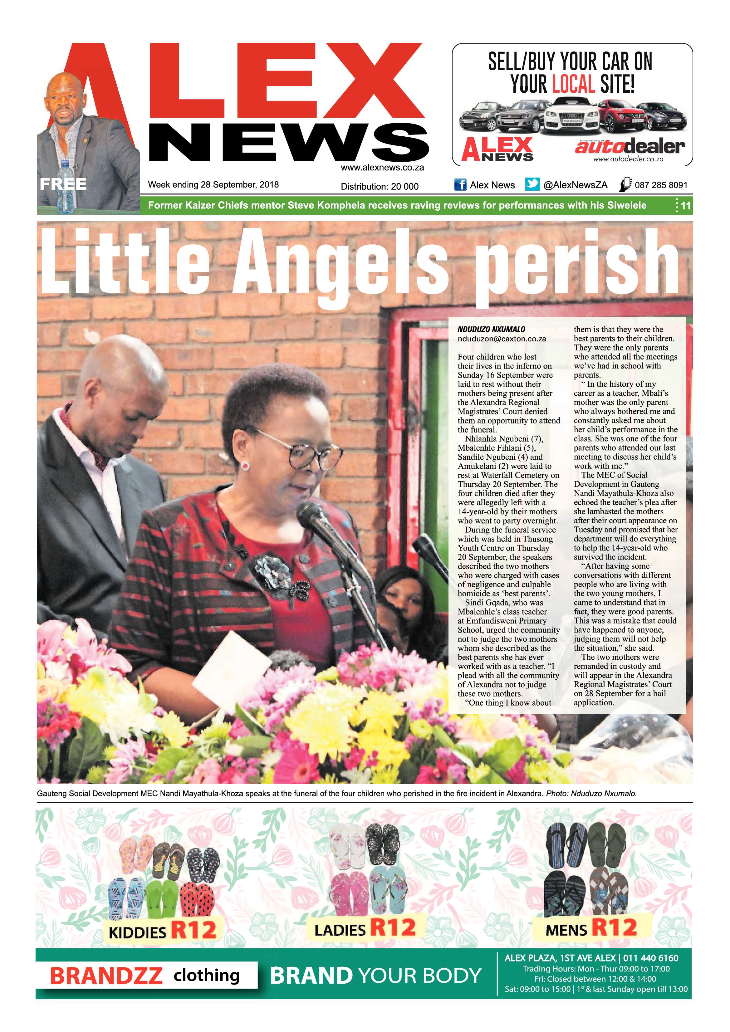 Alex News 28 September, 2018 page 1