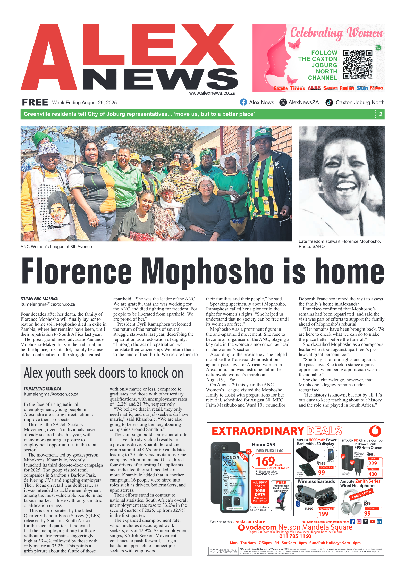 Alex News 29 August 2025 page 1