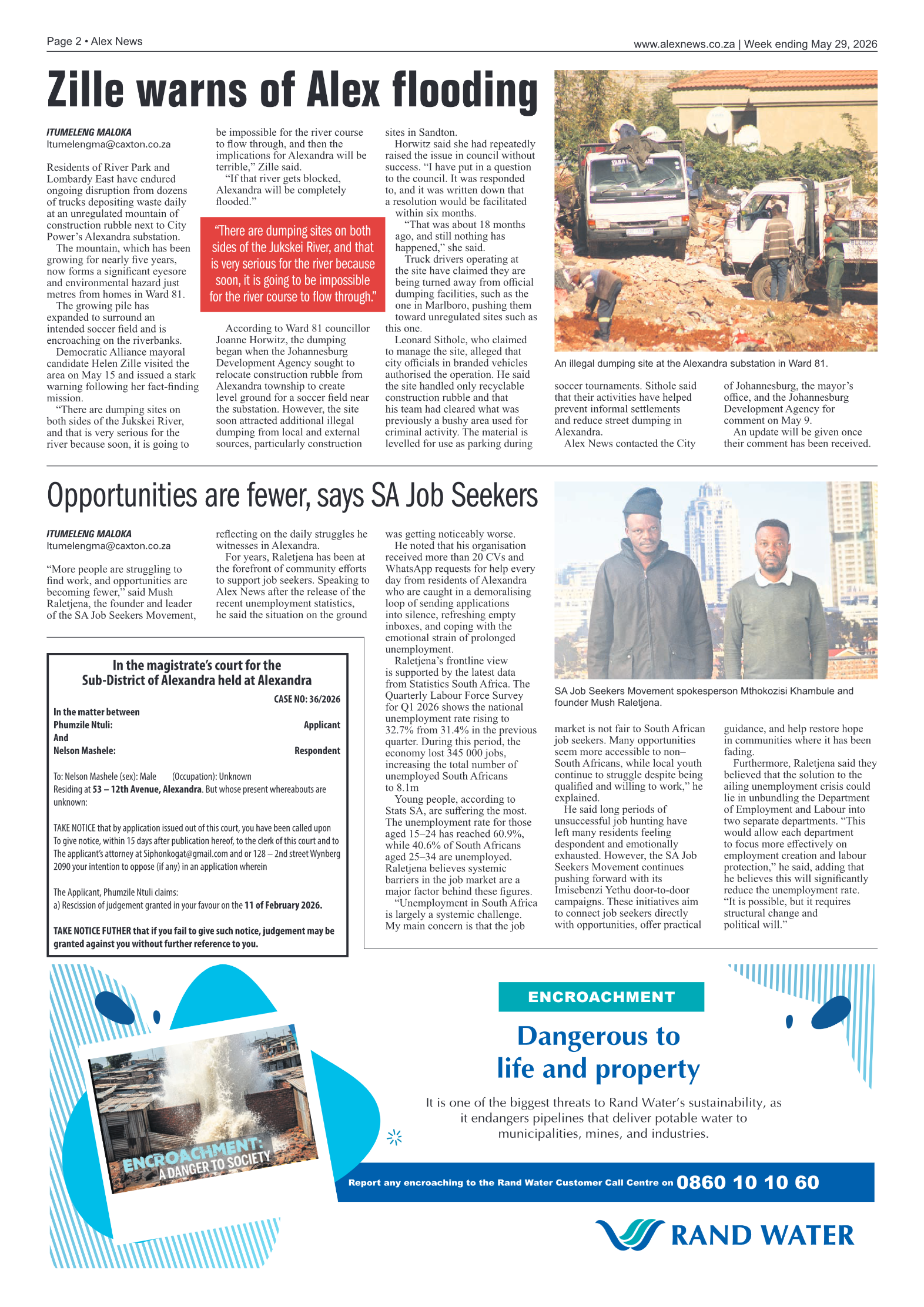 Alex News 29 May 2026 page 2