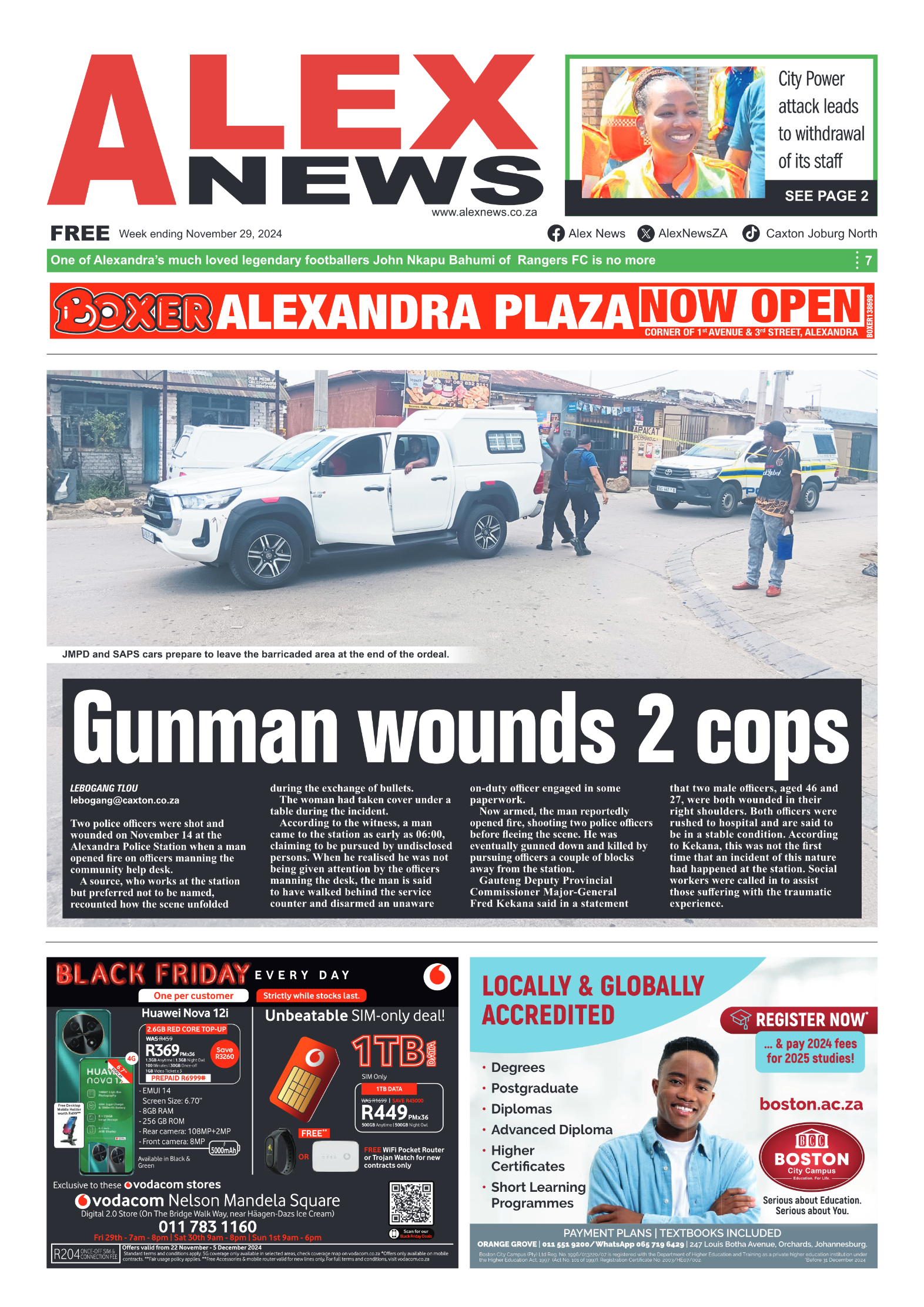 Alex News 29 November 2024 page 1