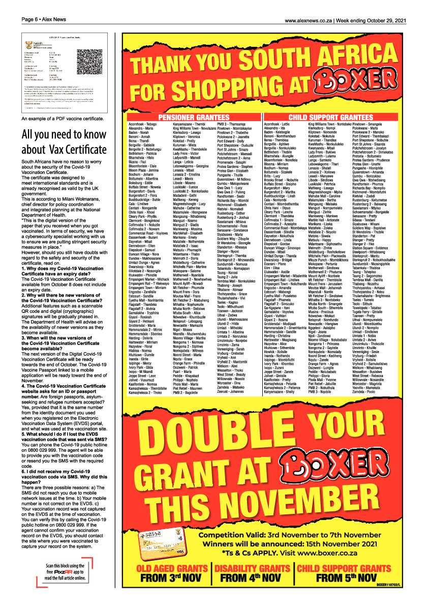 Alex News  29 October 2021 page 6