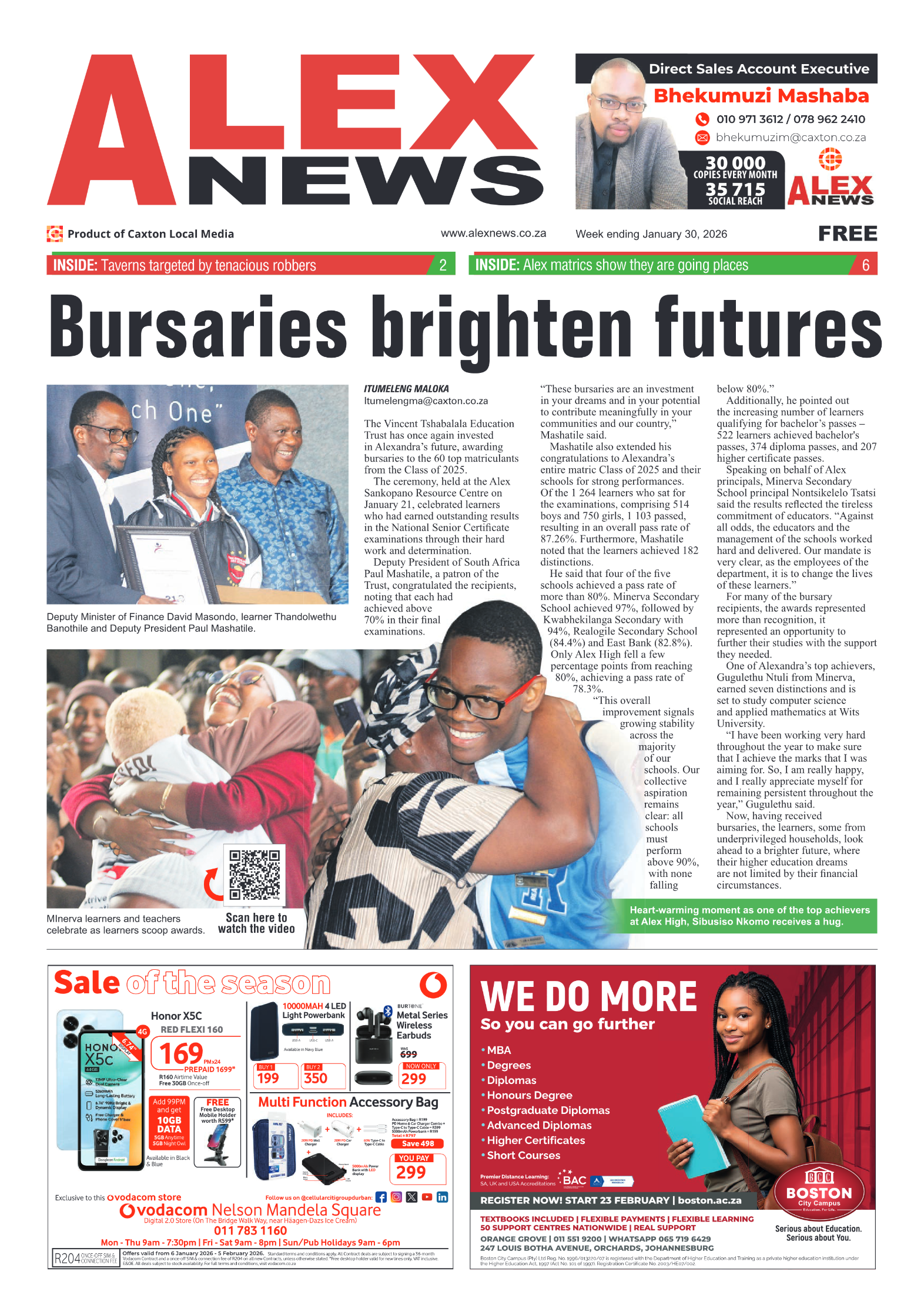 Alex News 30 January 2026 page 1