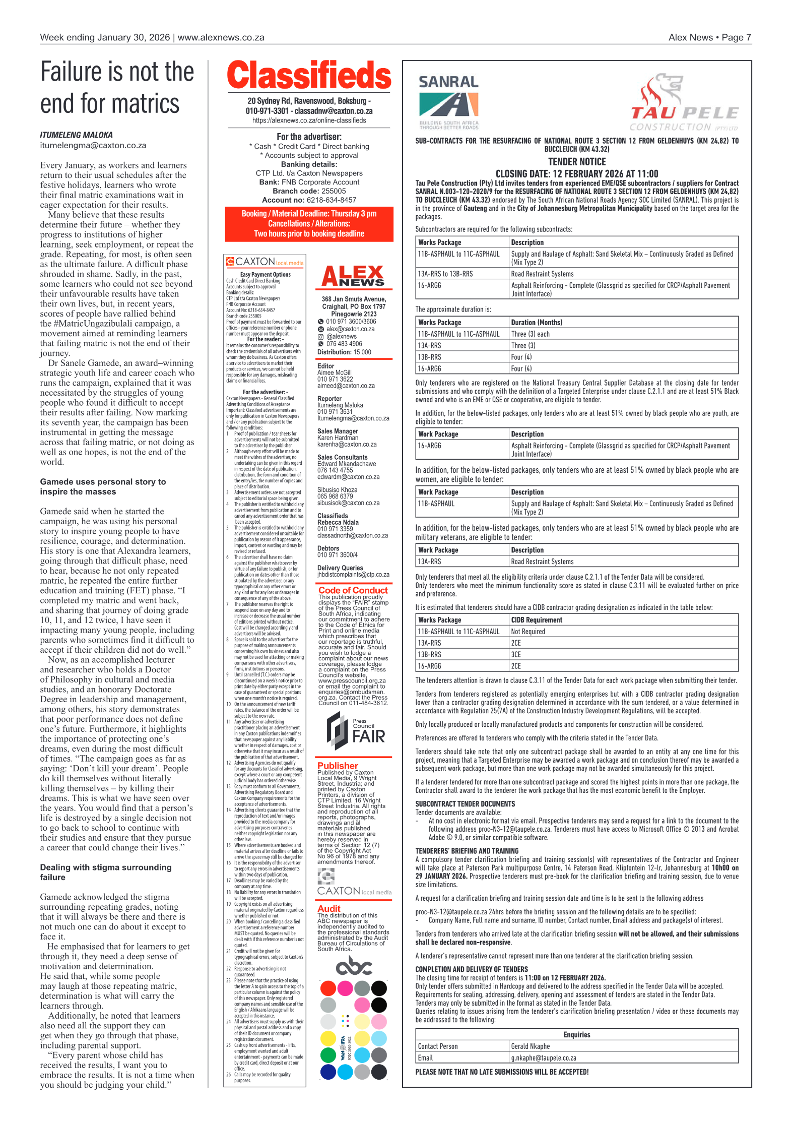 Alex News 30 January 2026 page 7