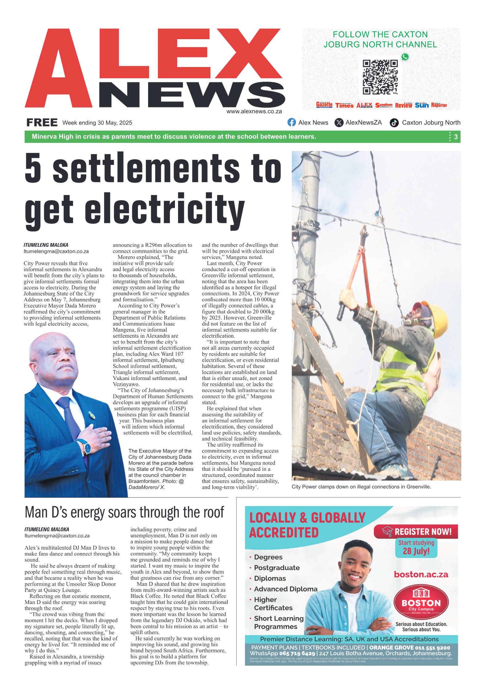 Alex News 30 May 2025 page 1