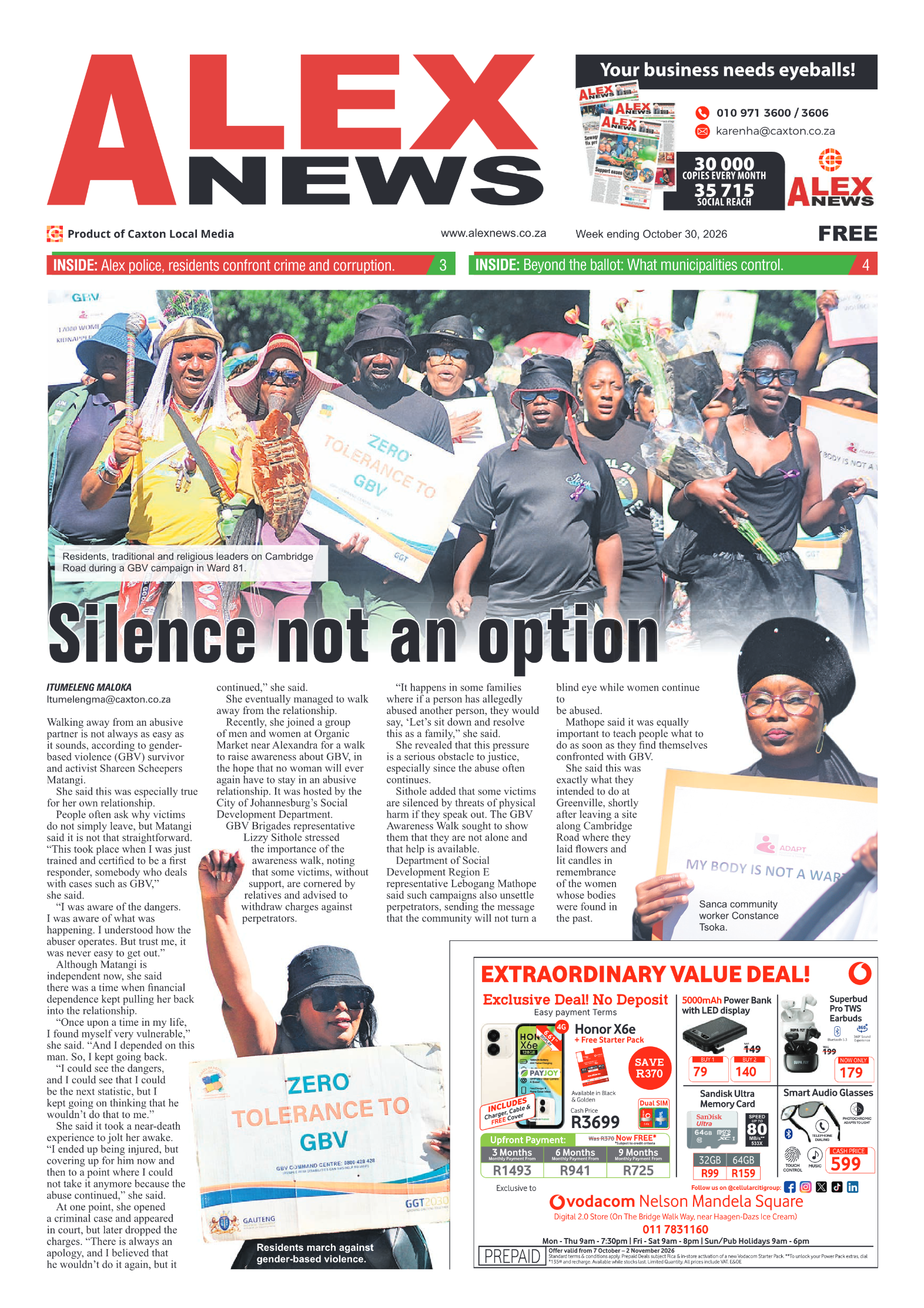 Alex News 30 October 2026 page 1