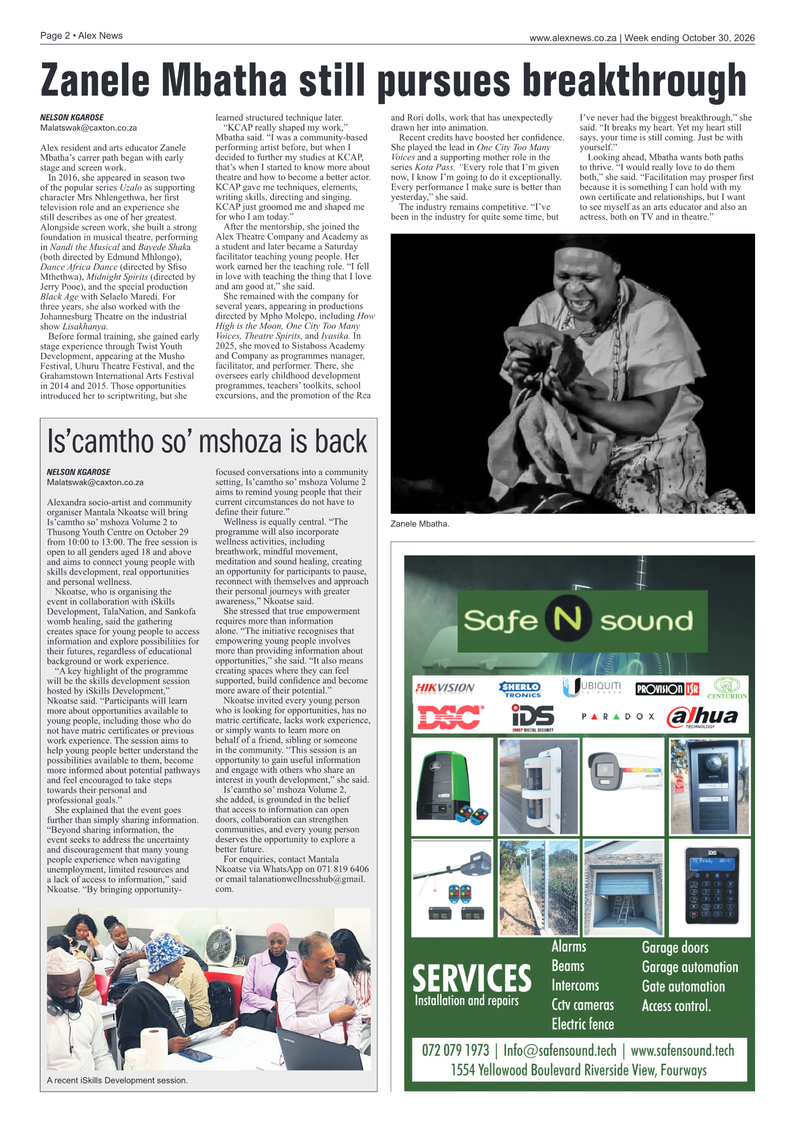 Alex News 30 October 2026 page 2