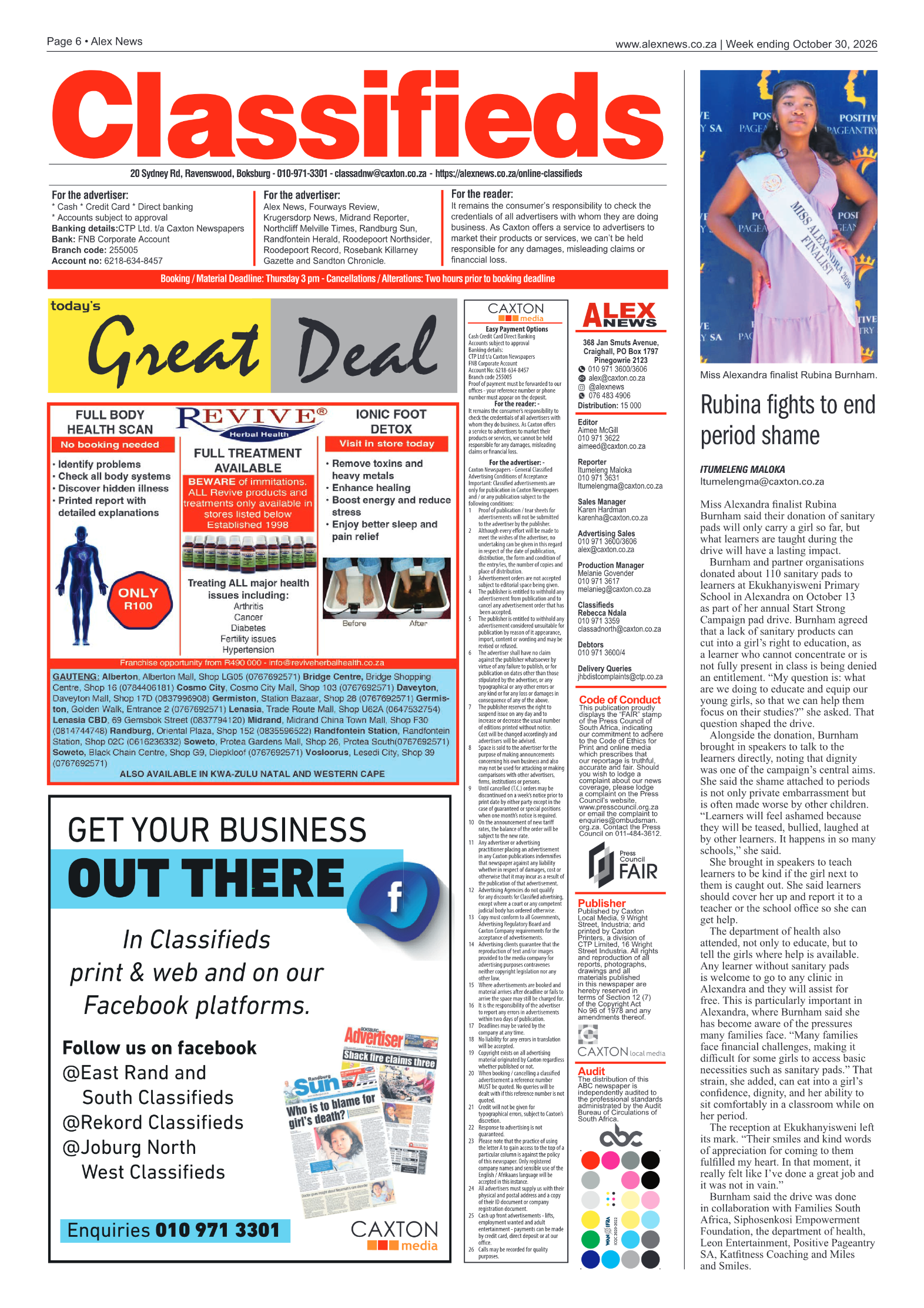 Alex News 30 October 2026 page 6