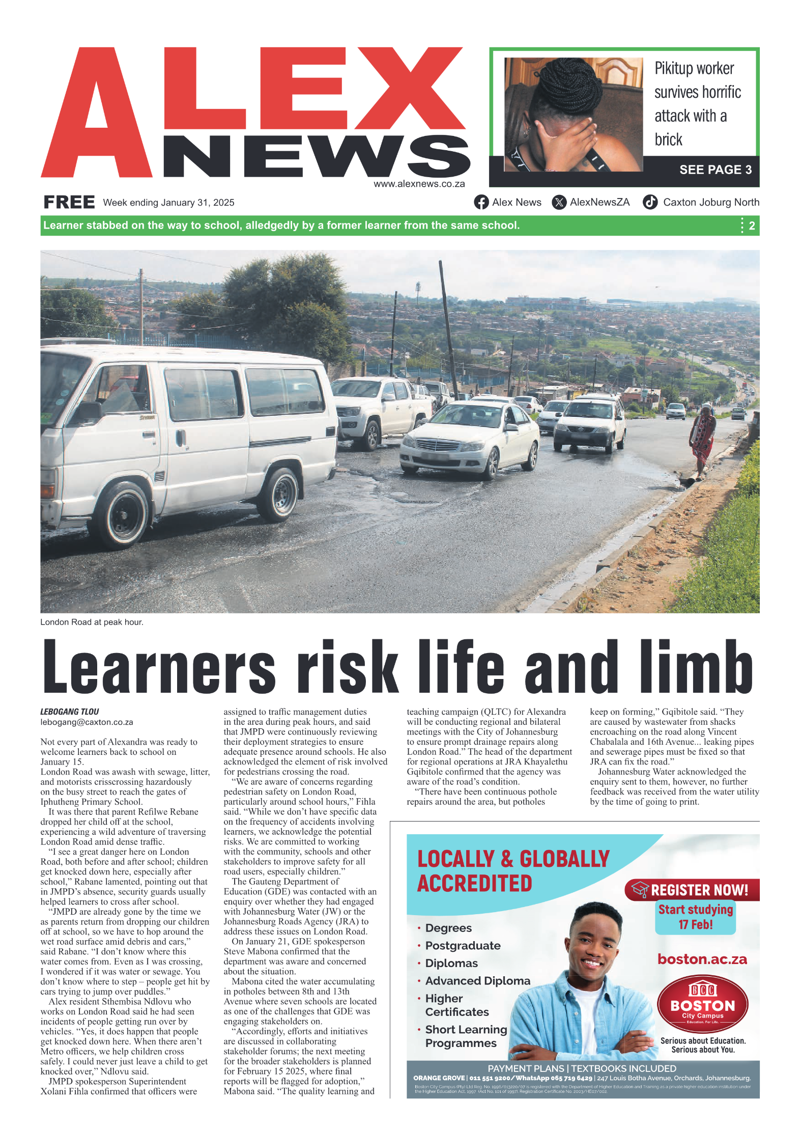 Alex News 31 January 2025 page 1