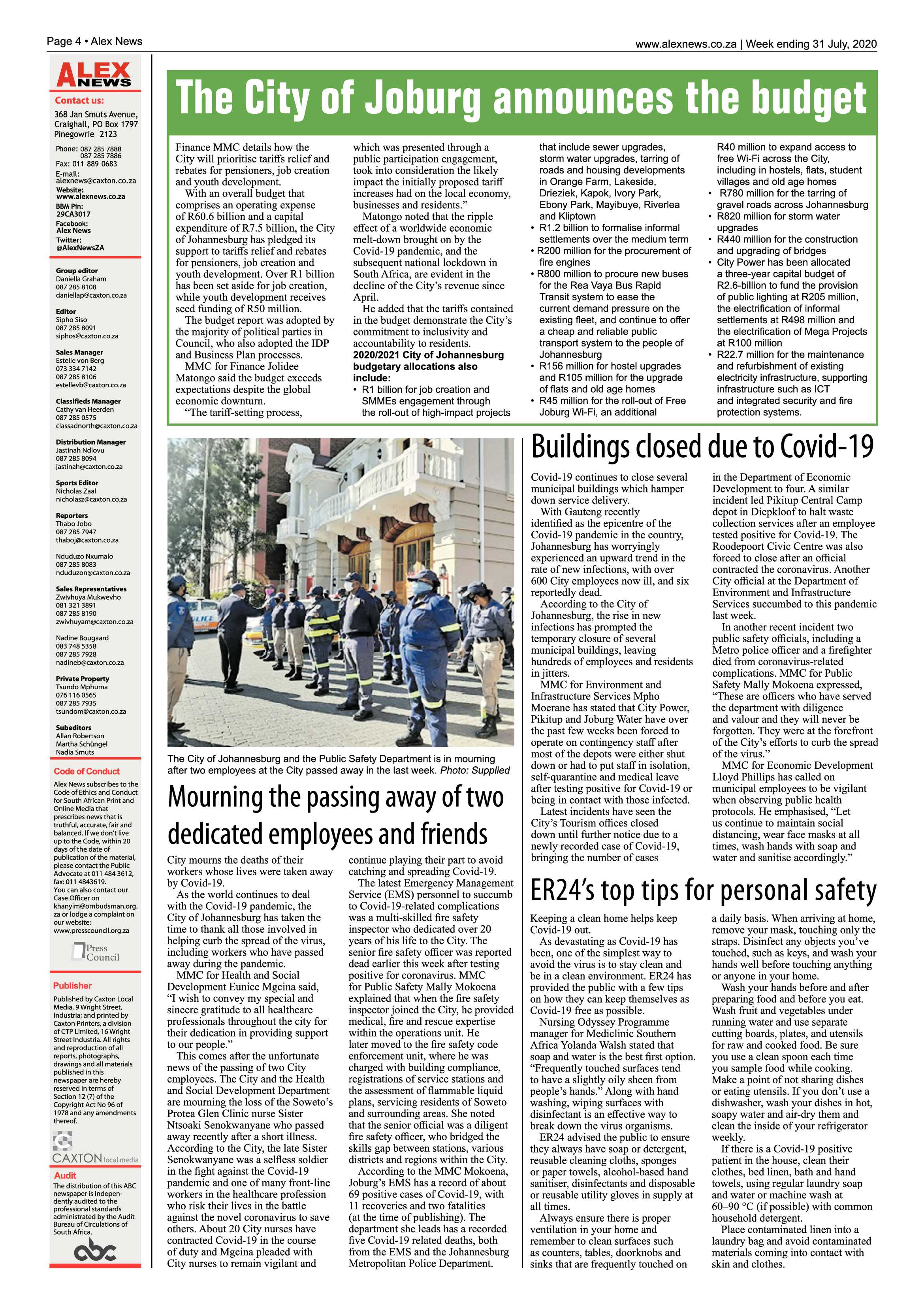 Alex News 31 July 2020 page 4