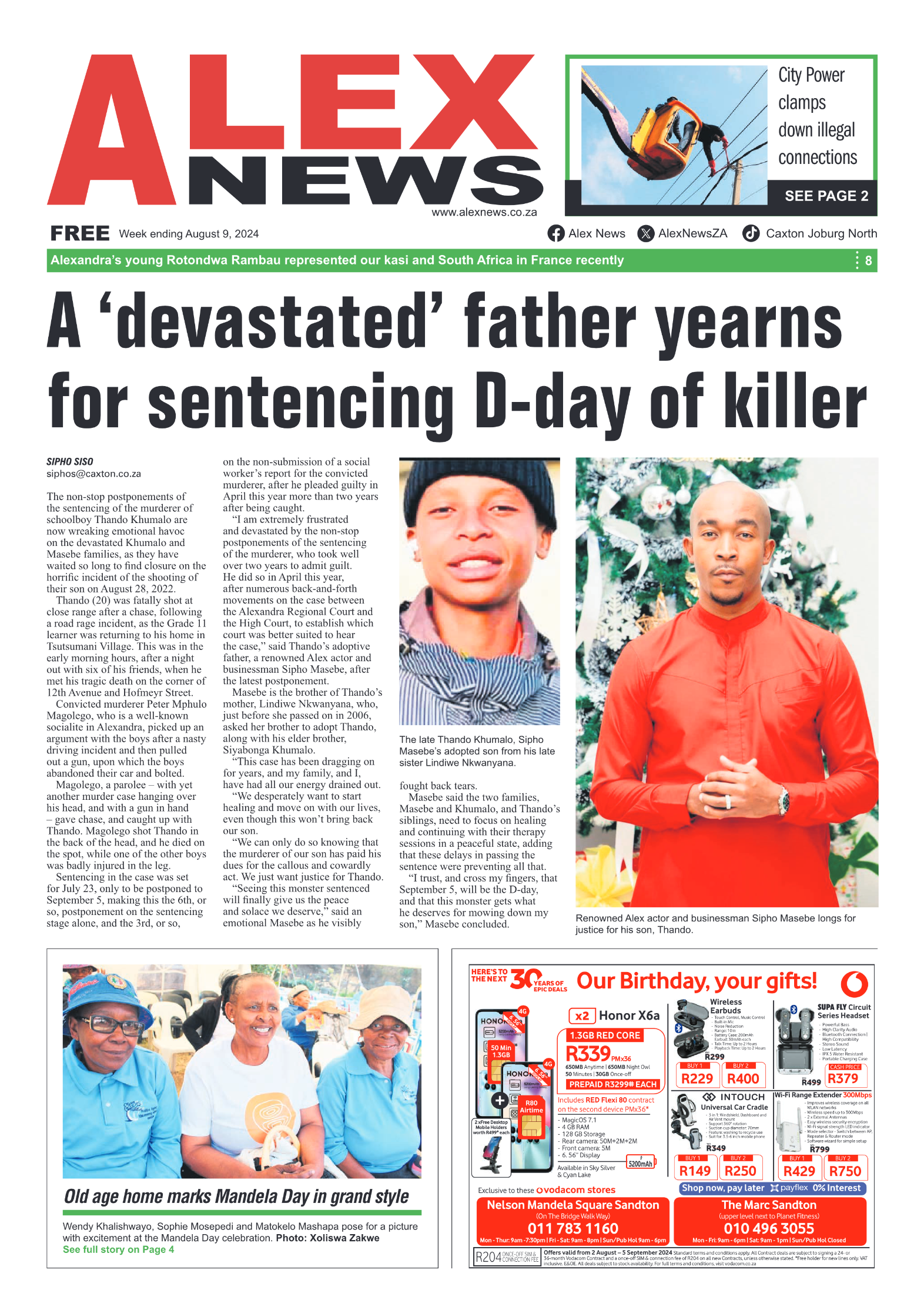 Alex News 9 August 2024 page 1