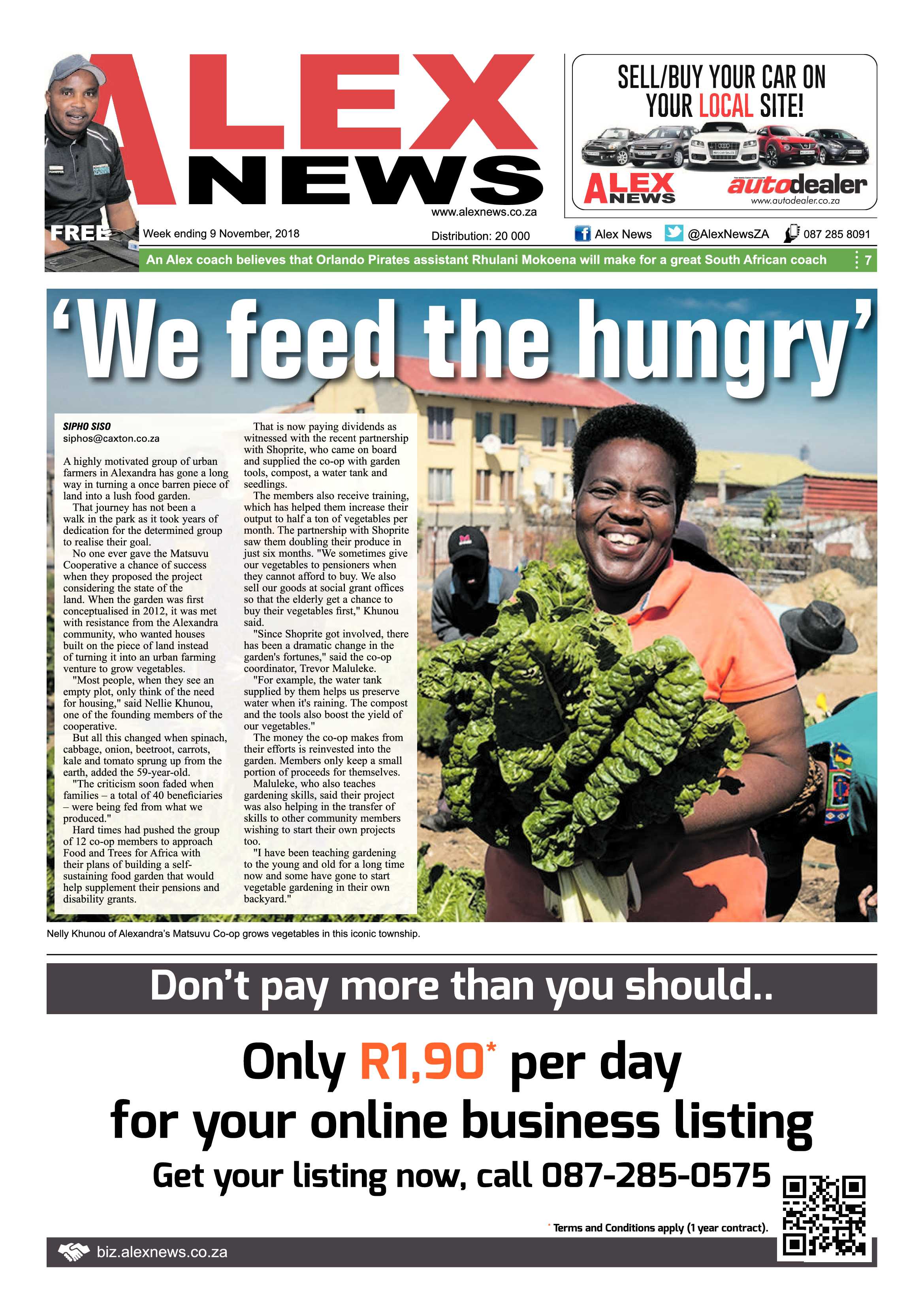 Alex News 9 November, 2018 page 1