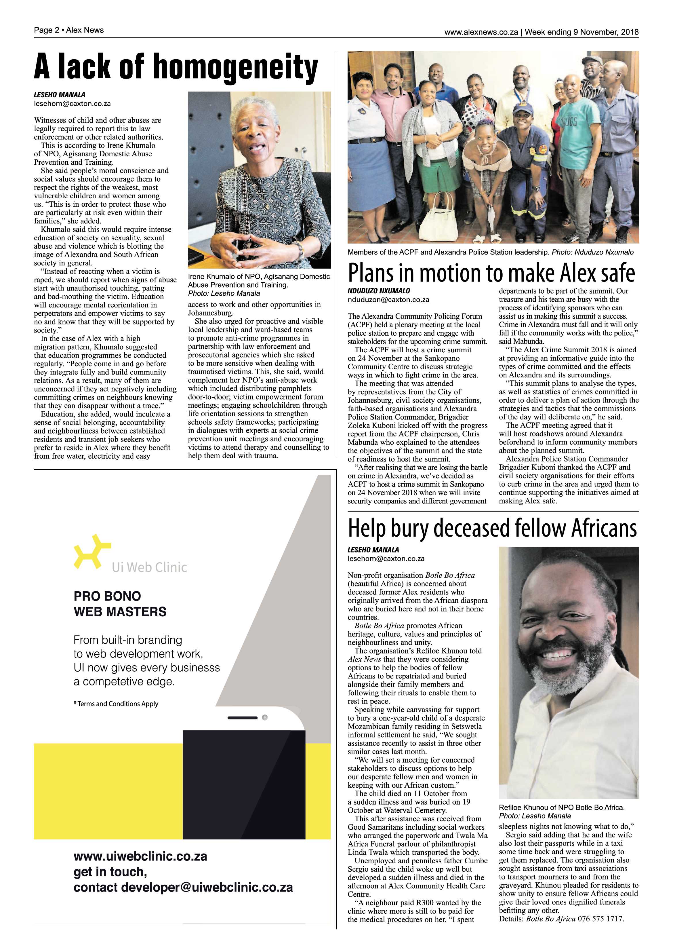 Alex News 9 November, 2018 page 2