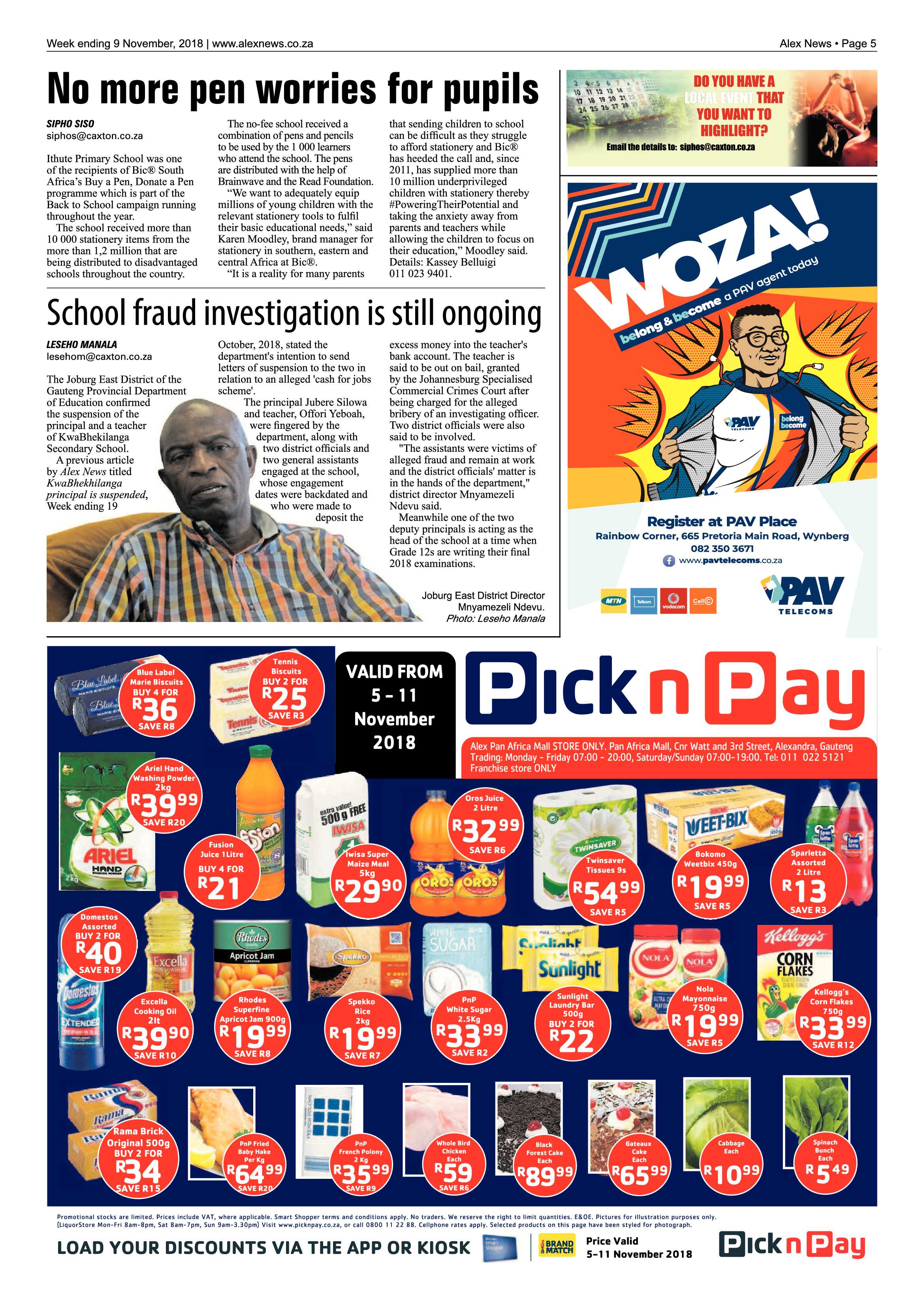 Alex News 9 November, 2018 page 5