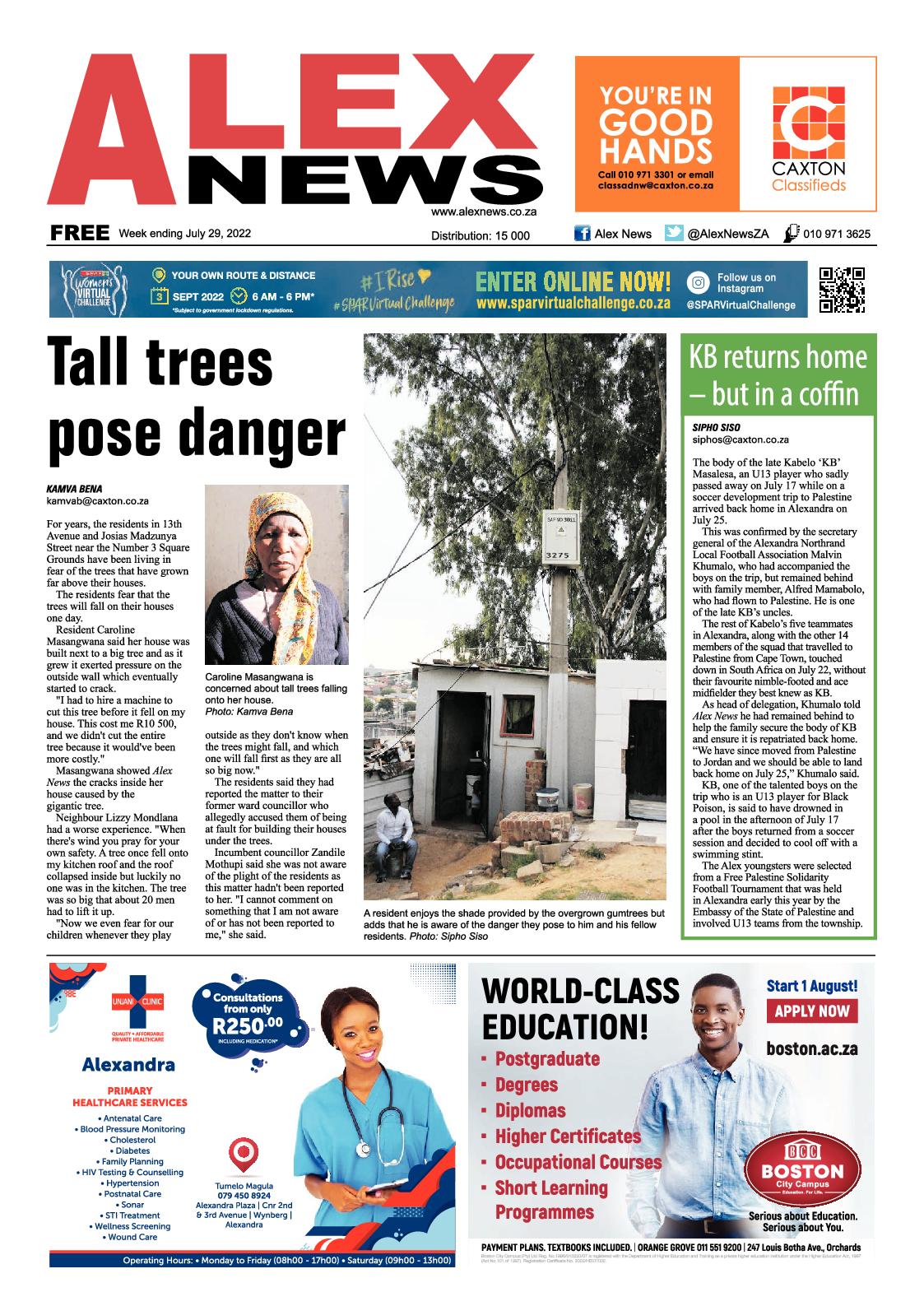 Alex News July 29 2022 page 1